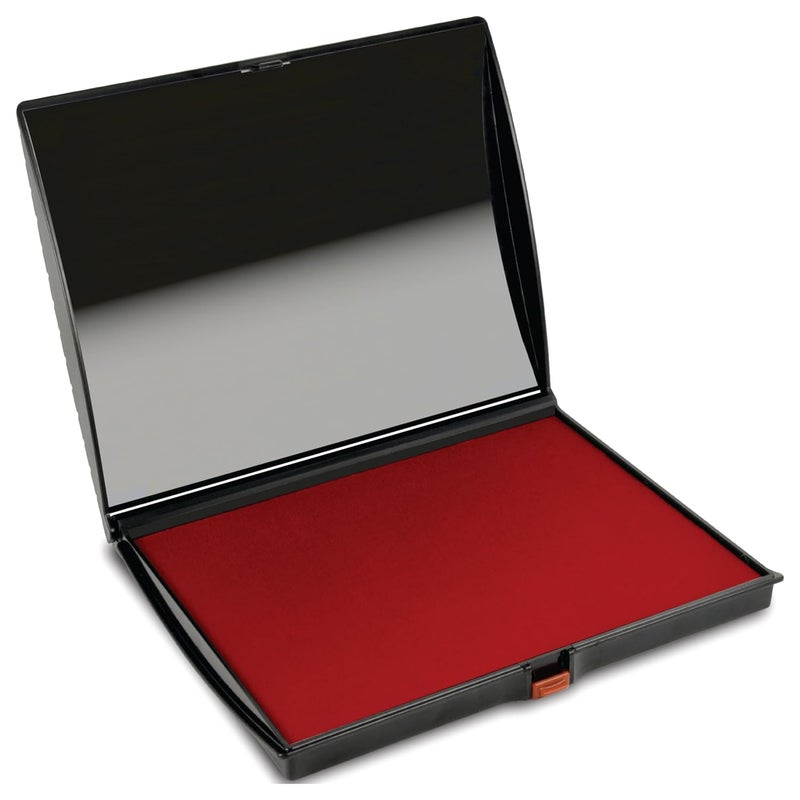 Supply360 AS-SHI0940195 Shiny Large Stamp Pad, Felt, Plastic Cover, S4, 5" x 7", Red Ink - Image 1