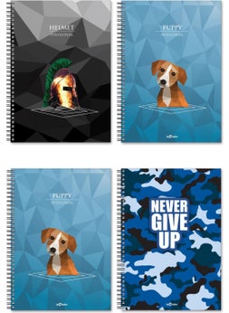 Le Color 4-Piece School Notebook Set A5 Polygonal Square 200 Pages  - Image 1