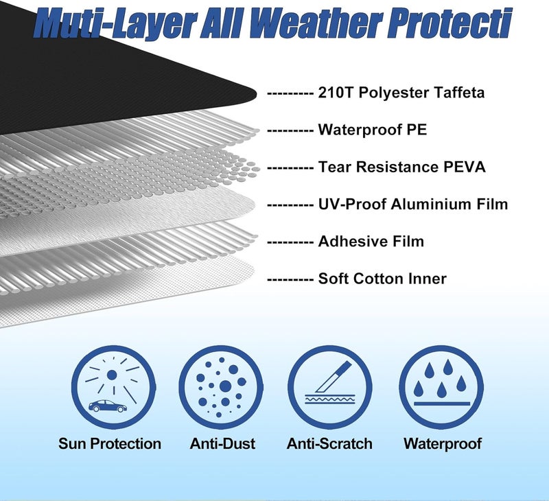 ATBKJ Waterproof Car Cover for 2007-2023 Chevy Suburban/GMC Yukon XL/Cadillac Escalade ESV - Heavy Duty All Weather Protection - Image 3