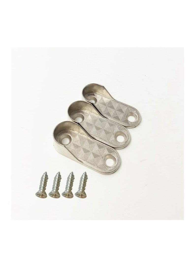 KNP Topbathy Oval Closet Rod End Supports Furniture Hardware Accessories Wardrobe Tube Support Bracket Clothes Hanging Rod Holder (10Pcs Support and 20Pcs Screws) 30Pcs  - Image 2