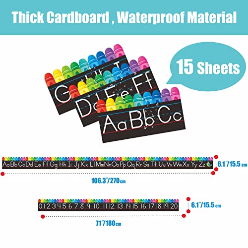 Gethelud Alphabet Bulletin Board Set, 15 PCS Crayon Die-Cut ABC Wall Decorations 26 Upper & Lower Case Letters Plus 0-20 Numbers for Preschool, Kindergarten Classroom Playroom Bedroom Decorations - Image 2