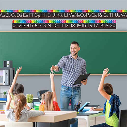 Gethelud Alphabet Bulletin Board Set, 15 PCS Crayon Die-Cut ABC Wall Decorations 26 Upper & Lower Case Letters Plus 0-20 Numbers for Preschool, Kindergarten Classroom Playroom Bedroom Decorations - Image 4