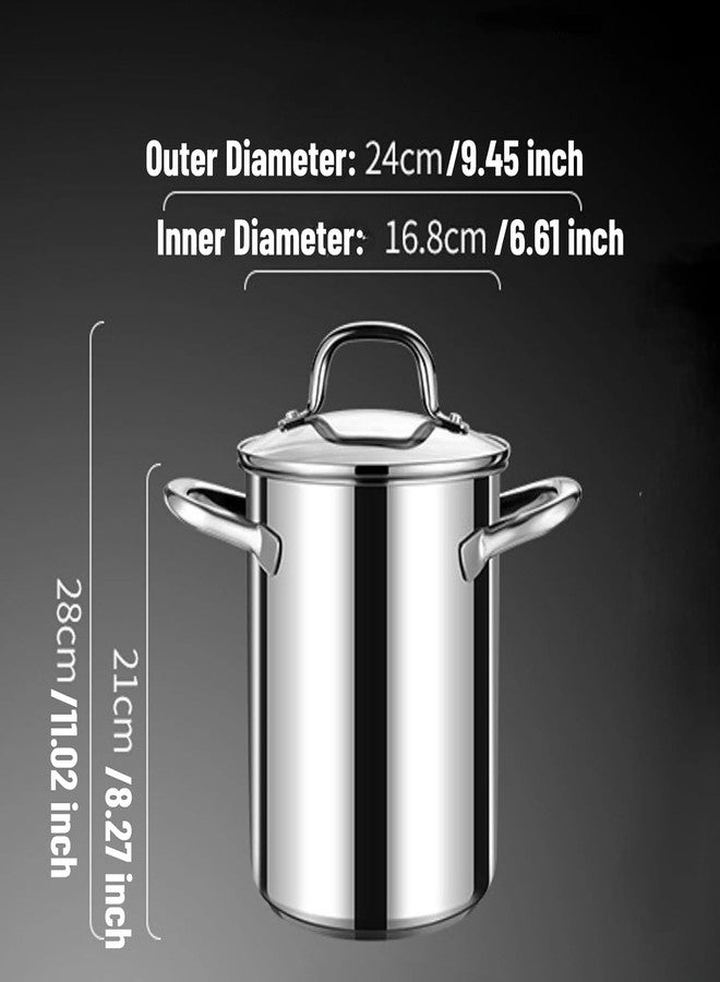 CiCixixi Asparagus Pot Stainless Steel Cooking Pot with Strainer and Lid 4L Pasta and Asparagus Cooker Kitchen Cookware for Noodles, Spaghetti, Deep Frying, Large Capacity, Dishwasher Safe - Image 3