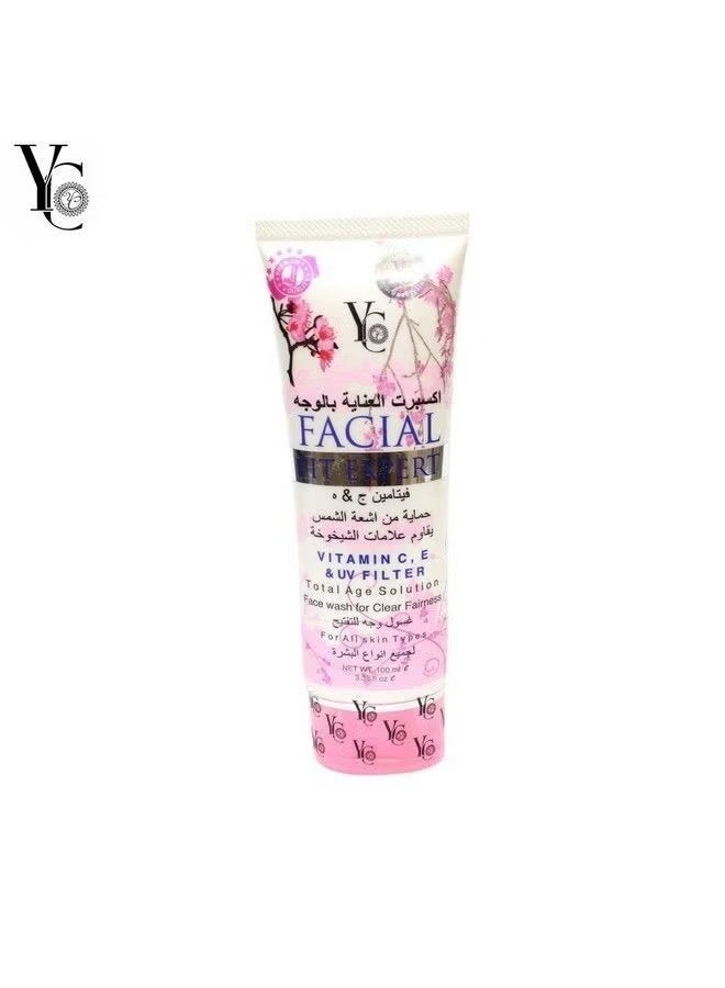 YC Facial Fit Expert Facewash with Vitamin C & E, Total Age Solution - Image 1