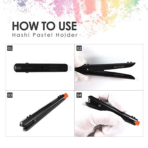Hashi HA SHI Adjustable Pastel Holder Set (2pcs), Universal Art Stick Extender for Soft Pastels, Charcoal & Erasers, Professional Grip Tool for Adult Artists, Prevents Breakage & Stains - Image 3