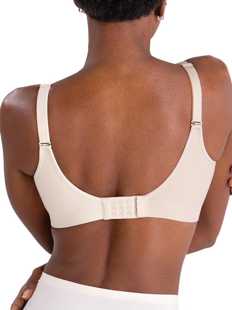 SHAPERMINT Sweetheart Bras for Women â€“ Wireless Push Up Bra with Support, Full Coverage Seamless Bralette â€“ Comfortable Bras for Women No Underwire, Plus Size and Everyday T Shirt Bra Chai - Image 2
