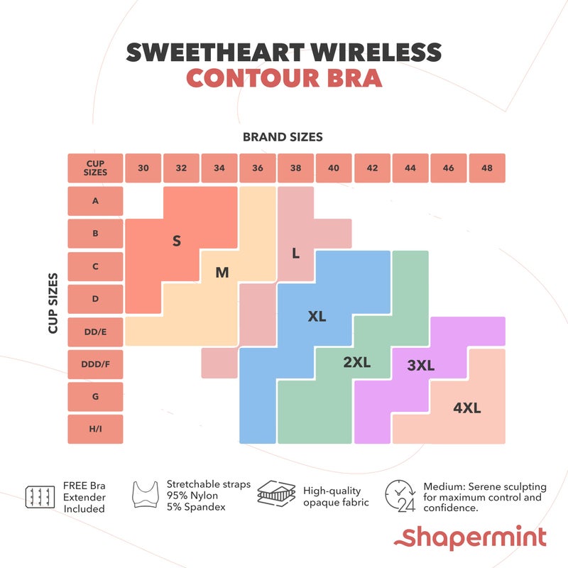SHAPERMINT Sweetheart Bras for Women â€“ Wireless Push Up Bra with Support, Full Coverage Seamless Bralette â€“ Comfortable Bras for Women No Underwire, Plus Size and Everyday T Shirt Bra Chai - Image 3