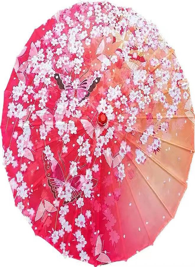 Bestage 33" Rainproof Handmade Oiled Paper Parasol Silk Cloth Umbrella Chinese Japanese Art Classical Dance Umbrella for Wedding Parties Photography Costumes Cosplay Decoration and Other Events - Image 1