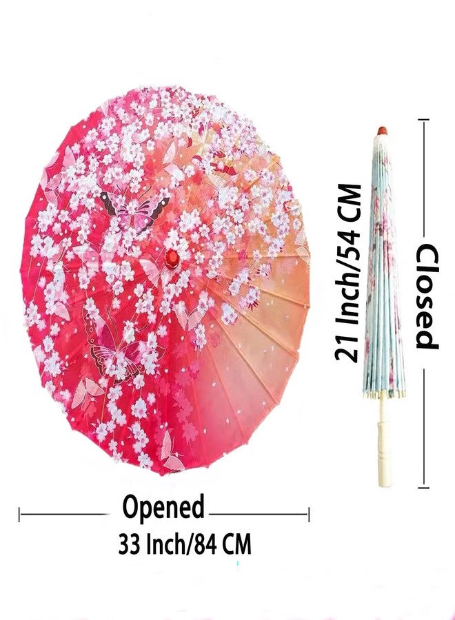 Bestage 33" Rainproof Handmade Oiled Paper Parasol Silk Cloth Umbrella Chinese Japanese Art Classical Dance Umbrella for Wedding Parties Photography Costumes Cosplay Decoration and Other Events - Image 3
