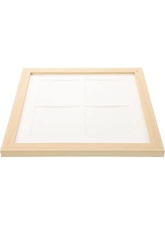إطار صور خشبي طبيعي بلون البيج بأربع شبكات مقاس 10×10 سم للتثبيت على الحائط والعرض على الطاولات - Image 1