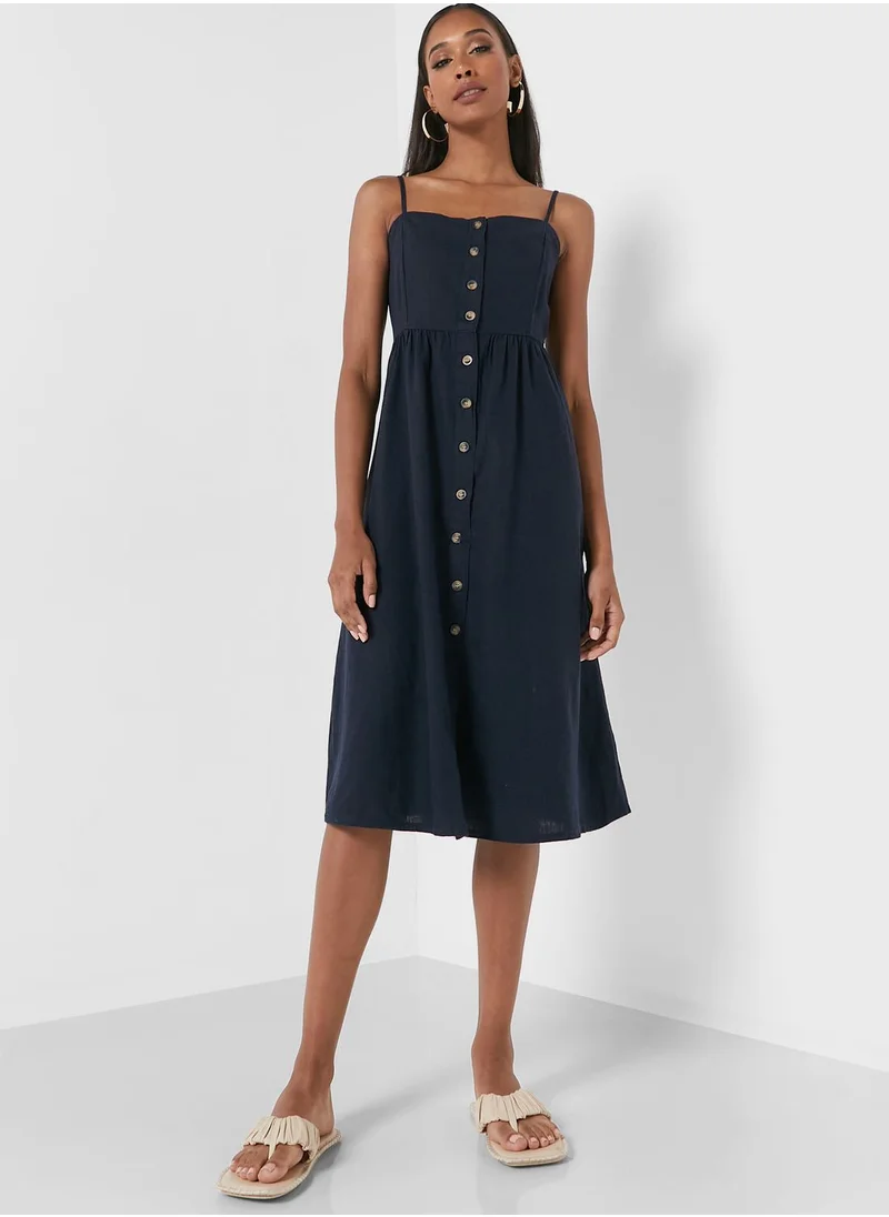 Jacqueline de Yong Button Detail Pleated Dress