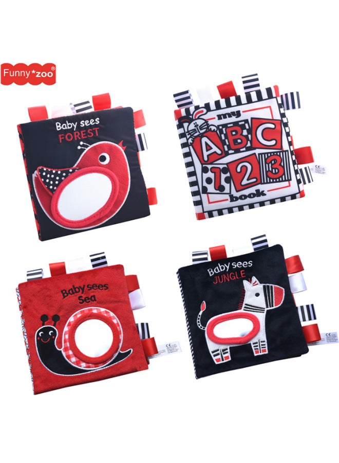 Baby Vision Inspires Cloth Book Black And White Red Enlightenment Toy Animal Ocean Label Three-dimensional Cloth Book Early Education Cloth Book-Color:Bird  - Image 2
