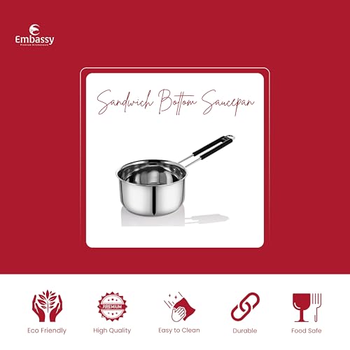 Embassy Sandwich Bottom Saucepan (Size 10) - 1000 ml (Stainless Steel) - Image 2