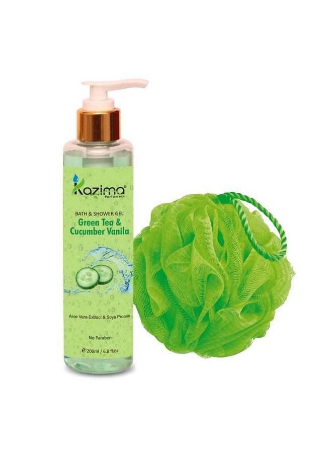 KAZIMA Green Tea & Cucumber Vanilla with Grapefruit Luxury Body Wash & Bath Shower Gel (200ML) With Soya Proteins (Free From Parabens) - Image 2