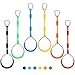 PELLOR MultiColor Ninja Rings Gymnastic Rings Backyard Playground Training Equipment Play for Kids Adults Swing Bar for Backyard Ninja Warrior Obstacle Course Kits - Image 2