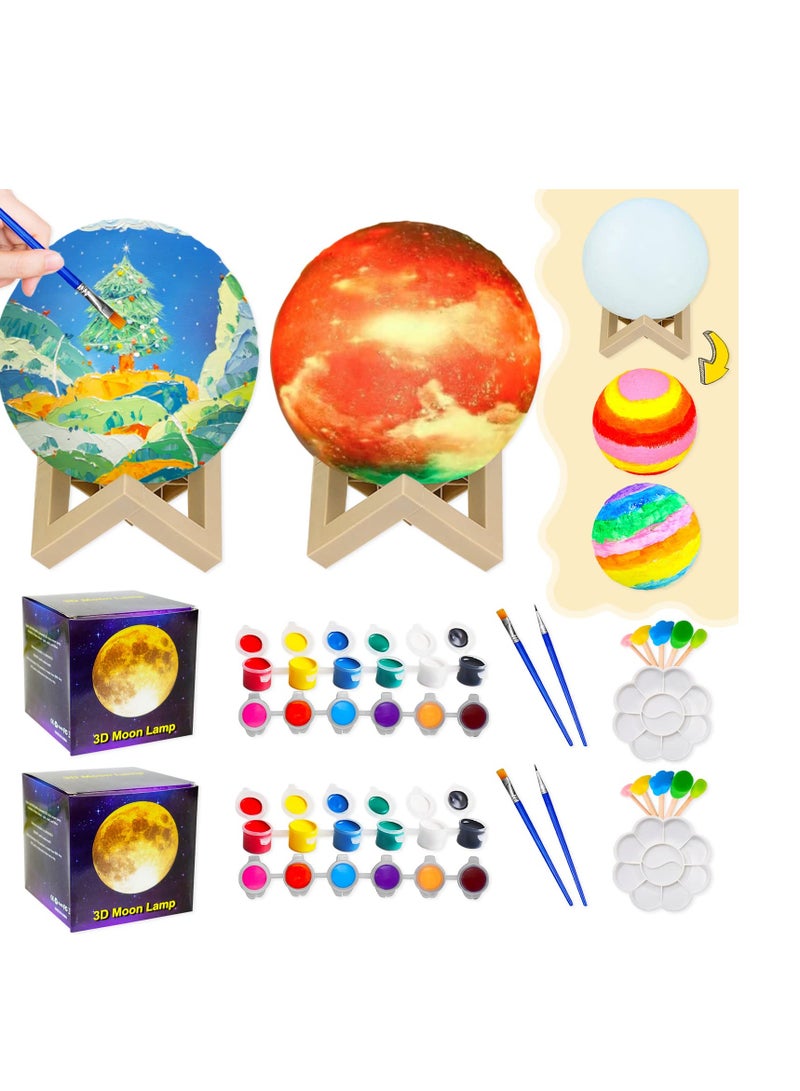 SYOSI Moon Lamp Art and Craft Supplies for Kids Diy Your 3d Moon Lamp Ideal For Kids' Painting Moon Night Light Can Make Children'S Creation Full Of Characteristics For Girls Boys Birthday - Image 2