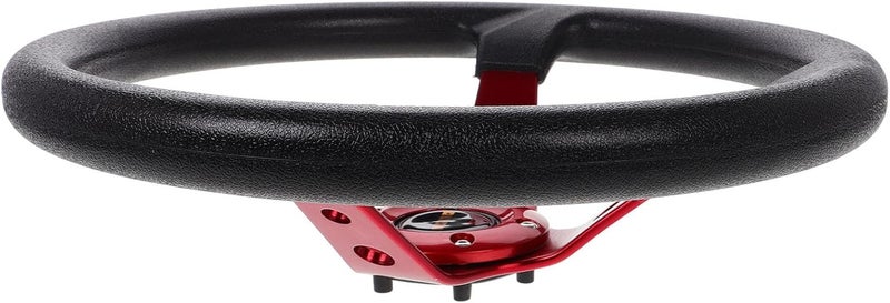 Universal 14-inch 350mm Pu Racing Steering Wheel Drift Wheel for Car Golf Cart and Outdoor Playground, Red Dish Deep Rim Compatible with Gaming and Off-road Vehicles - Image 1