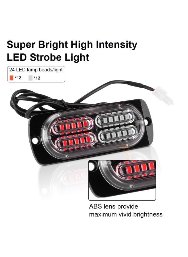 Sidaqi 192 LED Surface Mount Red Blue Emergency Flashing Strobe Lights for Trucks Sync Feature Ultra Slim LED Grille Light Police Lights for Car Vehicle 12-24V With 16 Flashing Modes - Image 3
