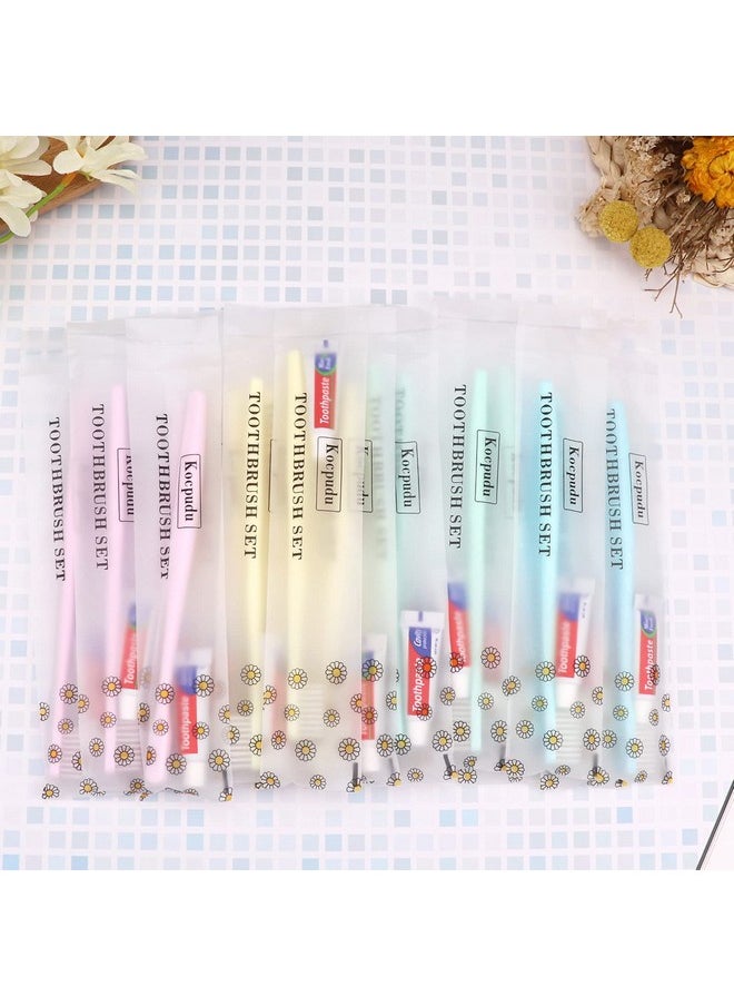 Kocpudu - disposable toothbrush, delicate toothbrush bulk, toothbrush in bulk, 4 colors, individually packaged, bulk toothbrush and toothpaste sets are suitable use at hotel, home, travel, camping (40 pieces) - Image 1