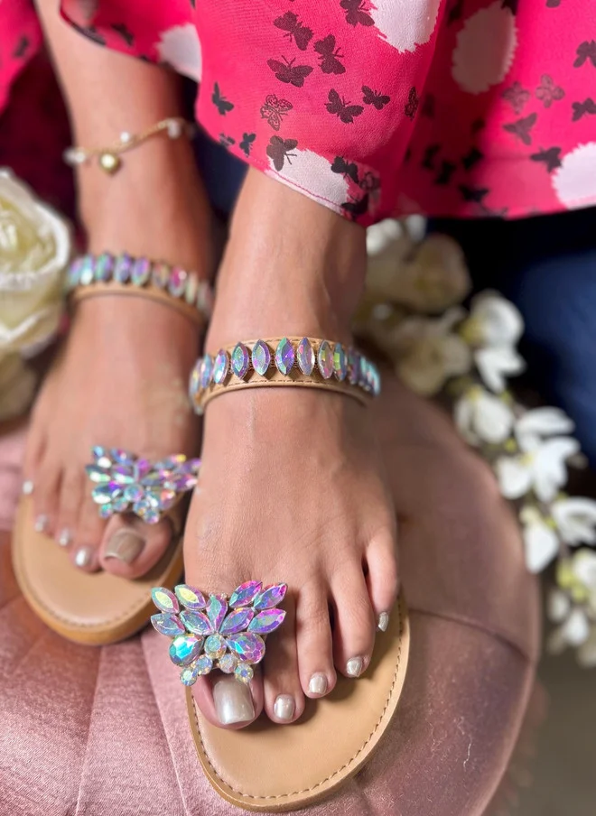 صندل ستوريز SANDAL STORIES Women Embellished Party One Toe Flats