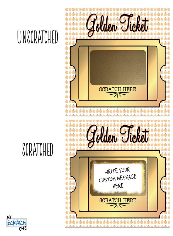 ماي سكراتس أوفز بطاقات خدش اليقطين - عبوة من 20 بطاقة، اصنع بنفسك تذاكر ذهبية للهالوين، بطاقات خدش على شكل يقطين الخريف، مثالية لألعاب الحفلات، ومكافآت المعلمين، وعروض الشركات الصغيرة، والجوائز - 3x4 - Image 3