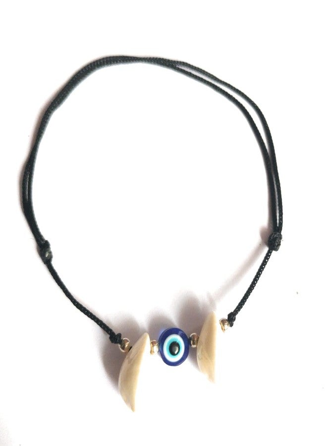 Jyokrish Handmade Adjustable Simple Black Thread twisted Kauri Evil eye anklet For Women | girls | Nazariya |Payal | Nazar Battu |Free Size |Single Leg - Image 3
