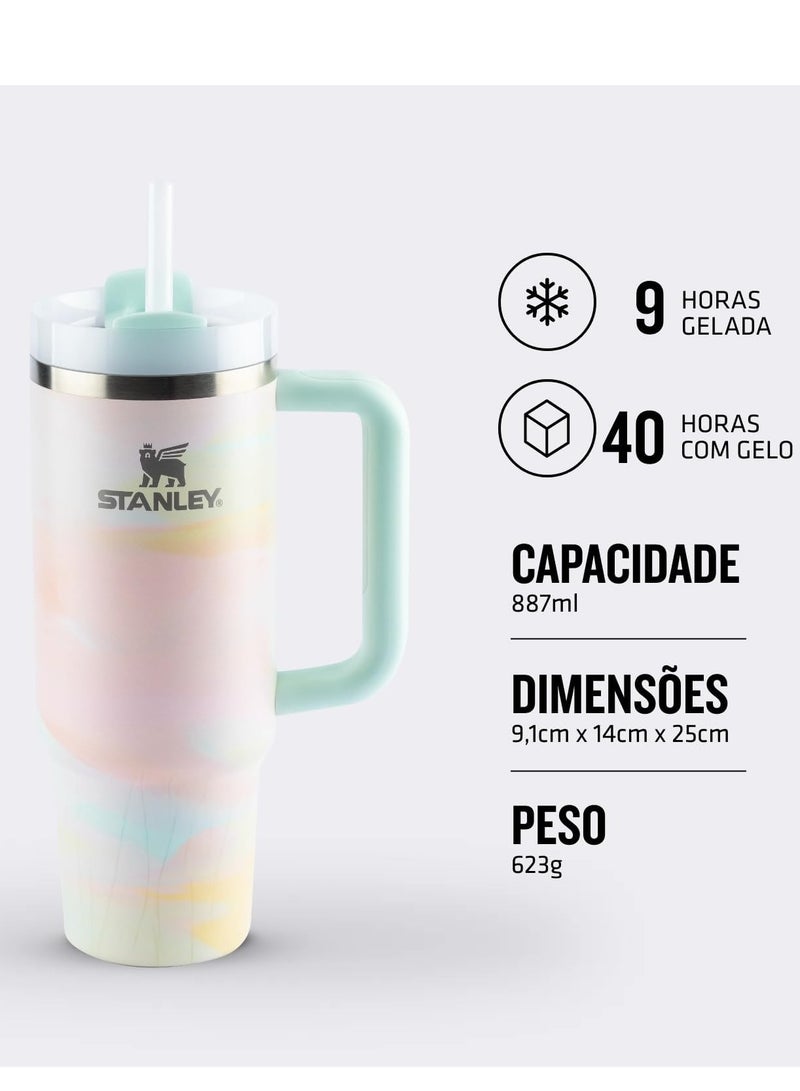 Stanley Quencher H2.0 40oz Vacuum Insulated Tumbler – Brush Strokes Travel Mug with Reusable Lid and Straw for Water, Coffee, Smoothies, and Iced Tea – Durable, Leakproof, and Stylish Design - Image 5