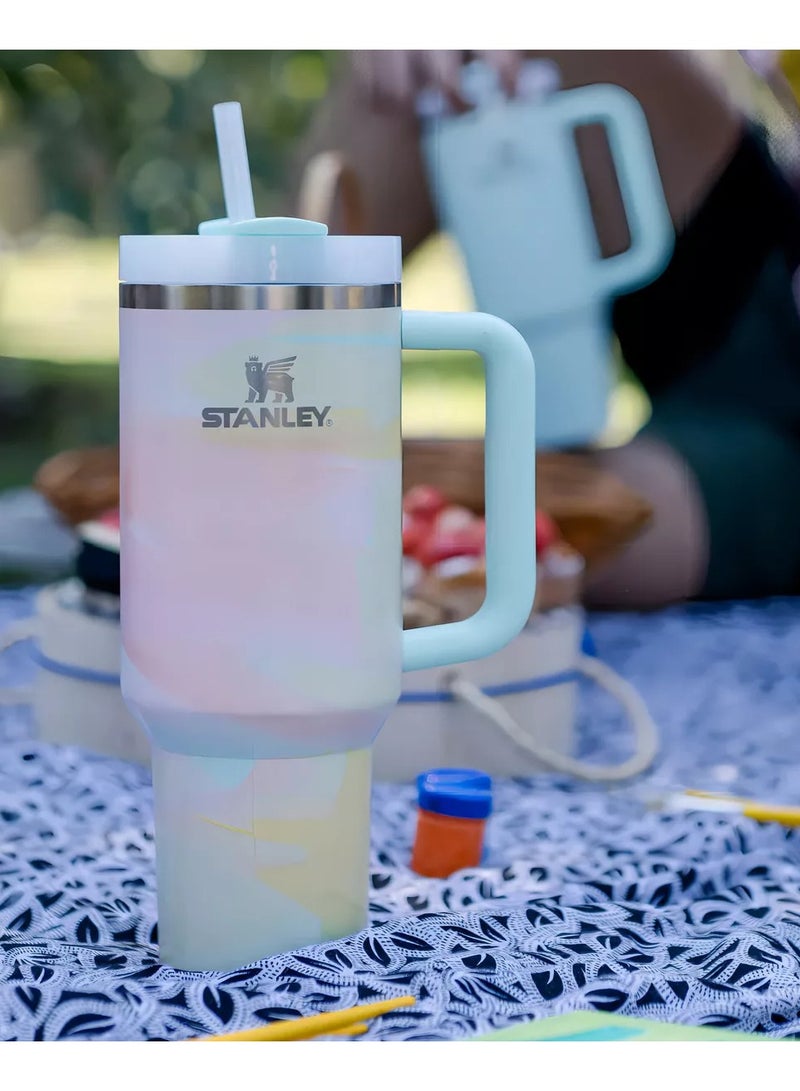 Stanley Quencher H2.0 40oz Vacuum Insulated Tumbler – Brush Strokes Travel Mug with Reusable Lid and Straw for Water, Coffee, Smoothies, and Iced Tea – Durable, Leakproof, and Stylish Design - Image 3