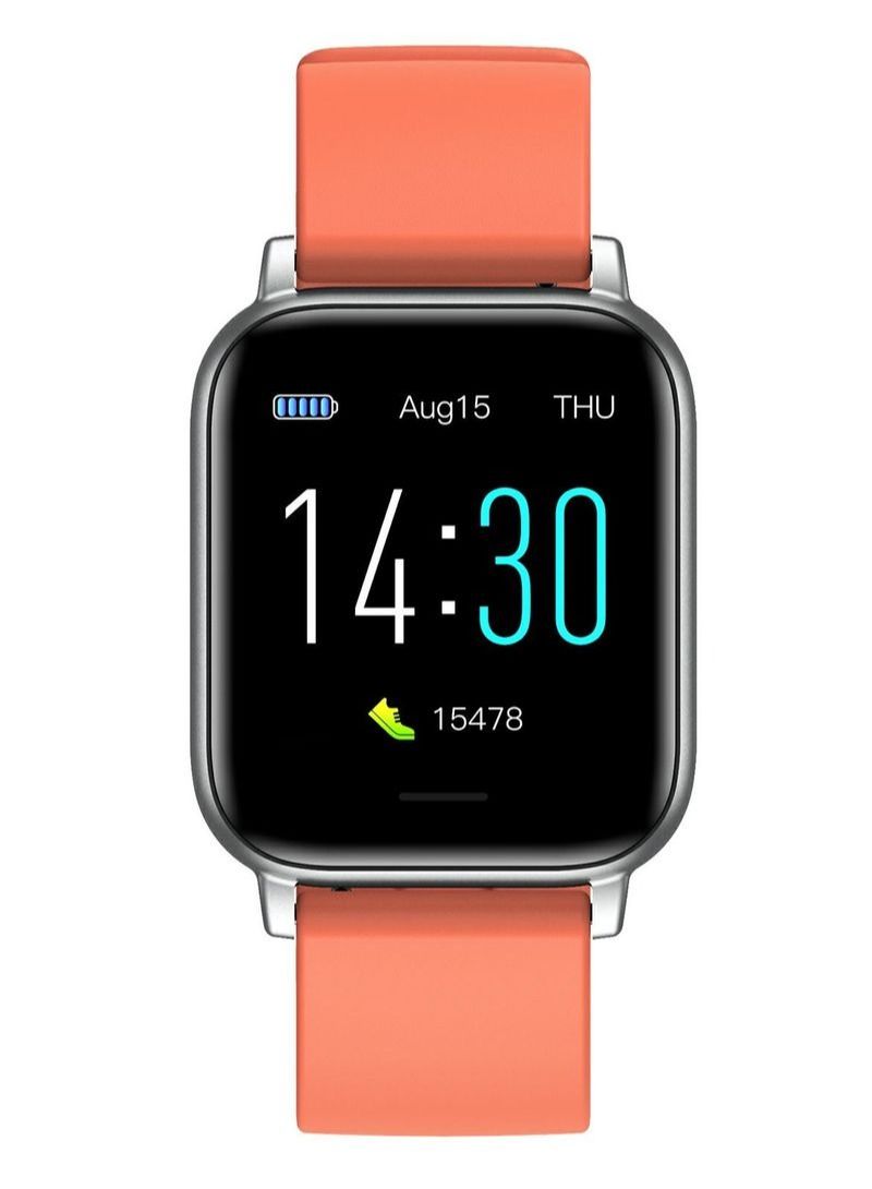 NIBEMINENT IP68 Waterproof Sleep Monitor Smart Watch for IOS Android Orange - Image 1