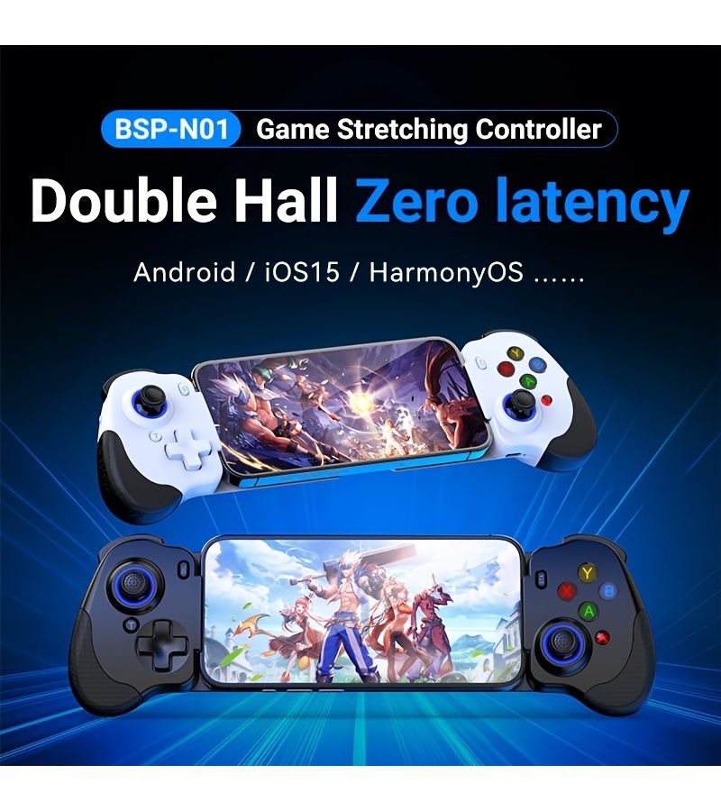 1pc N01 White Wired Stretch Controller Type C Android I15 Mobile Streaming PC Games Zero Latency Flexible Vertical Game Streaming Cloud Games Inline Play Stick - Image 1