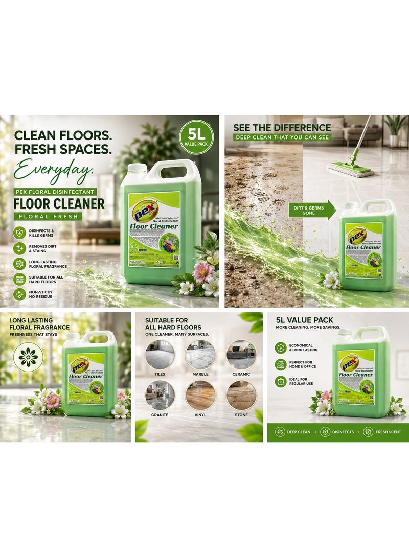 Pex Floral Disinfectant Floor Cleaner Fresh PEX – 5L - Image 3