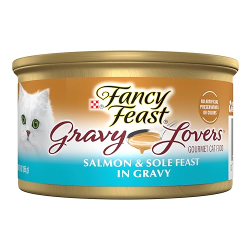 Fancy Feast Purina Fancy Feast Gravy Lovers Salmon and Sole Feast Grilled Gourmet Cat Food in Wet Cat Food Gravy - (Pack of 24) 3 oz. Cans - Image 1
