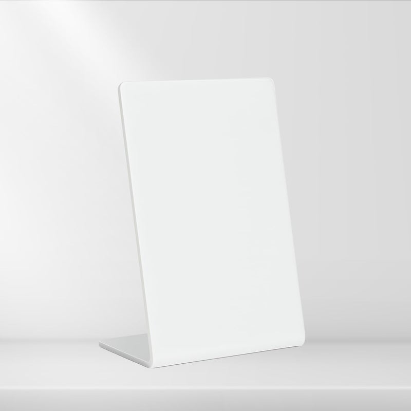 tinydabba 4x6 inch white acrylic QR standee | L-shaped plastic display stand for reviews or any QR codes | solid desk stand for shop, salon, cafe, clinic counter (1) - Image 5