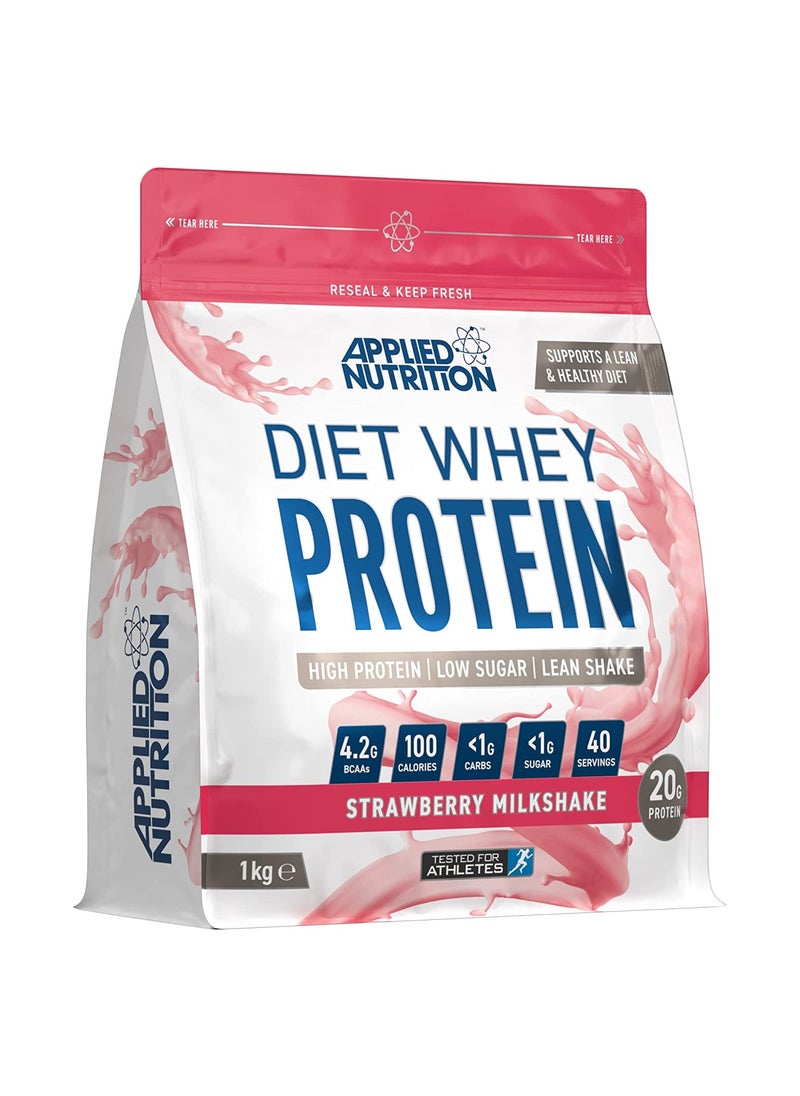 Applied Nutrition - مصل اللبن الدايت - مكمل مسحوق عالي البروتين، منخفض الكربوهيدرات والسكر للتحكم في الوزن، 1 كجم، ميلك شيك الفراولة - Image 1