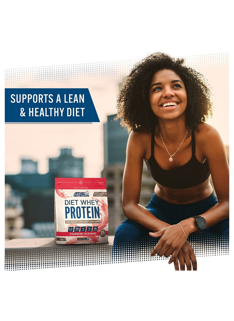 Applied Nutrition - مصل اللبن الدايت - مكمل مسحوق عالي البروتين، منخفض الكربوهيدرات والسكر للتحكم في الوزن، 1 كجم، ميلك شيك الفراولة - Image 1