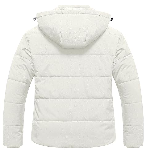 CREATMO US Womens Winter Coats Plus Size Ladies Women's Puffer Jacket Thicken Coat Warm Padded with Hood White 4X - Image 2