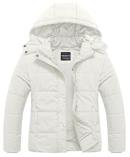 CREATMO US Womens Winter Coats Plus Size Ladies Women's Puffer Jacket Thicken Coat Warm Padded with Hood White 4X - Image 1