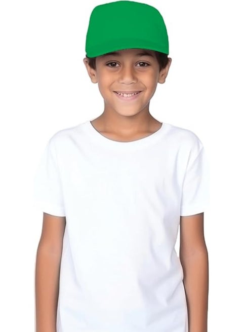 Yanek Kid's Baseball Cap with Velcro Closure Plain Cap for Boys & Girls | 100% Cotton, Ultra-Soft | Adjustable, Comfortable & UV protection 5-Panel