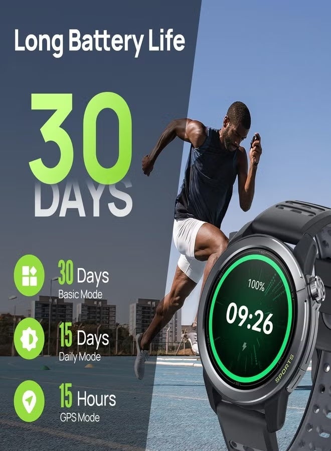 ميبرو Mibro GS Active2 - ساعة رياضية GPS خفيفة الوزن، خطة تدريب الجري، توصيات التدريب الماراثون، ساعة الجري 1.32 بوصة AMOLED، مقاومة للماء، مراقبة البيانات الرياضية، الملاحة، ركوب الدراجات - Image 2