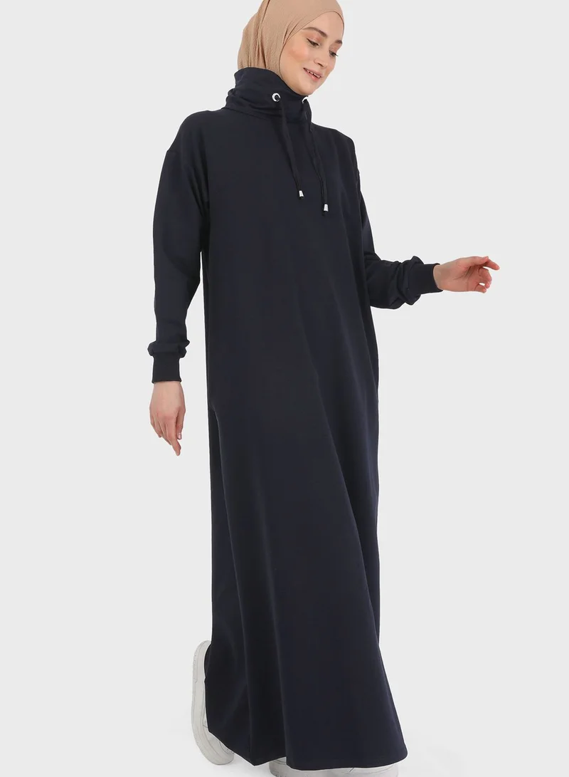 Refka by modanisa High Neck Drawstring Dress