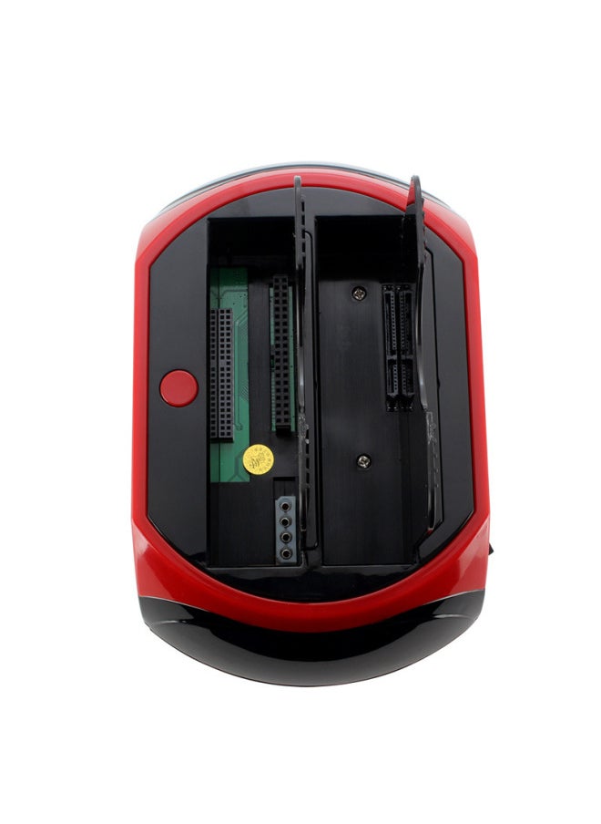 Generic - Serial Port Parallel Port With Card Reader Hub Laptop Desktop Computer Hard Disk Box USB3.0 Hard Disk Holder-Color:Black And Red - Image 1
