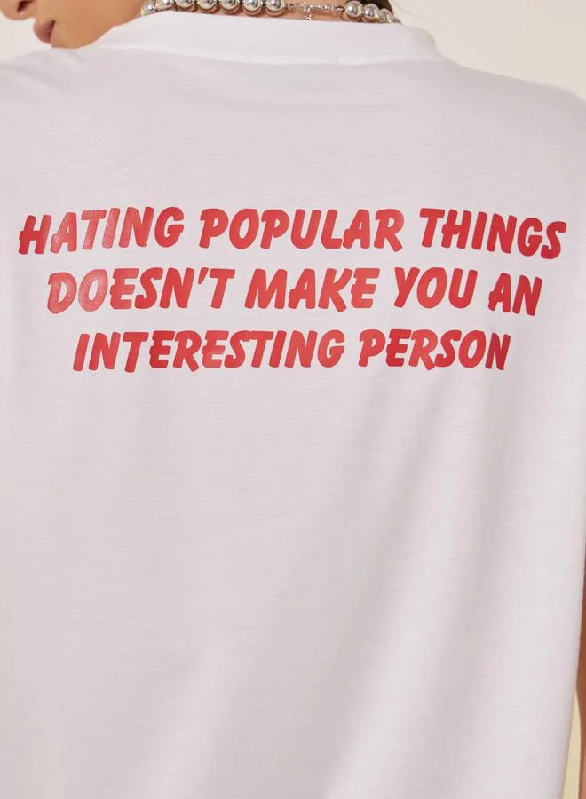 Take Two Slogan Print Round Neck Short Sleeve T-Shirt