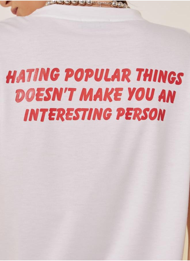 Take Two Slogan Print Round Neck Short Sleeve T-Shirt  - Image 3