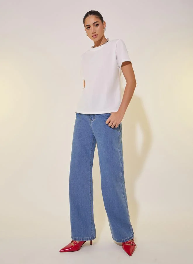 Take Two Slogan Print Round Neck Short Sleeve T-Shirt