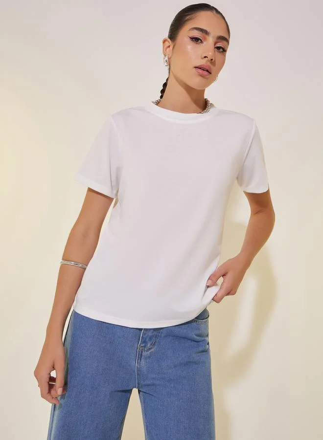 Take Two Slogan Print Round Neck Short Sleeve T-Shirt
