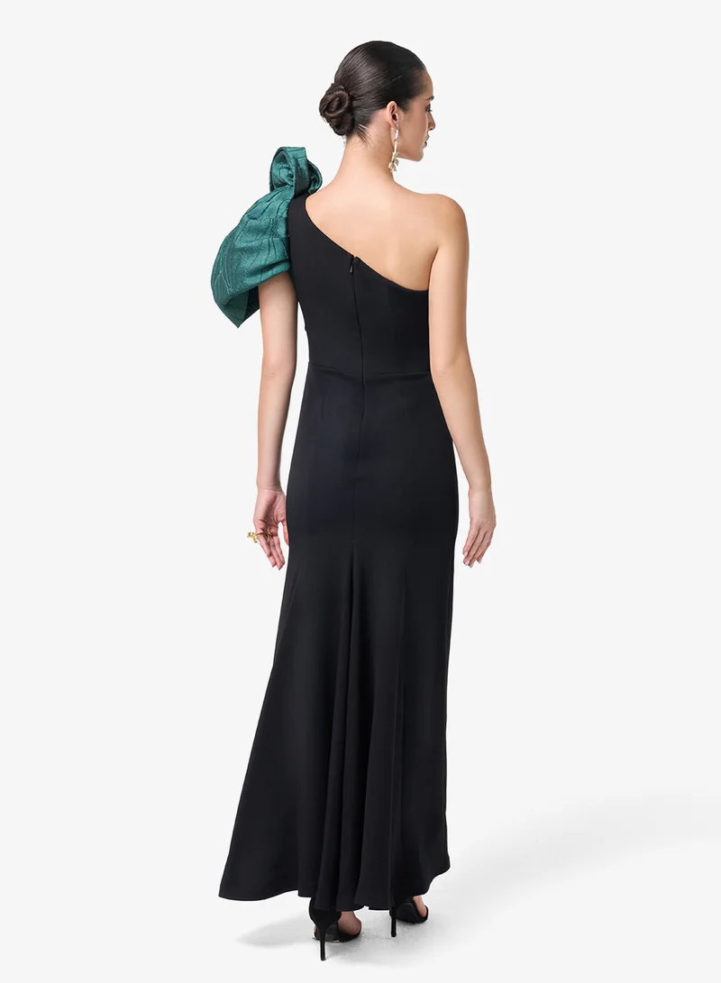 ثريدز باي اجوني Bow Detail One Shoulder Maxi Dress