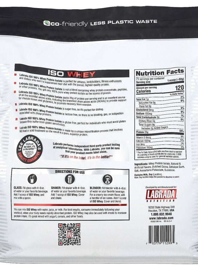 LABRADA آيزو واي 100% بروتين مصل الحليب مع نكهة الشوكولاتة 5 رطل (2268 جرام) - Image 2