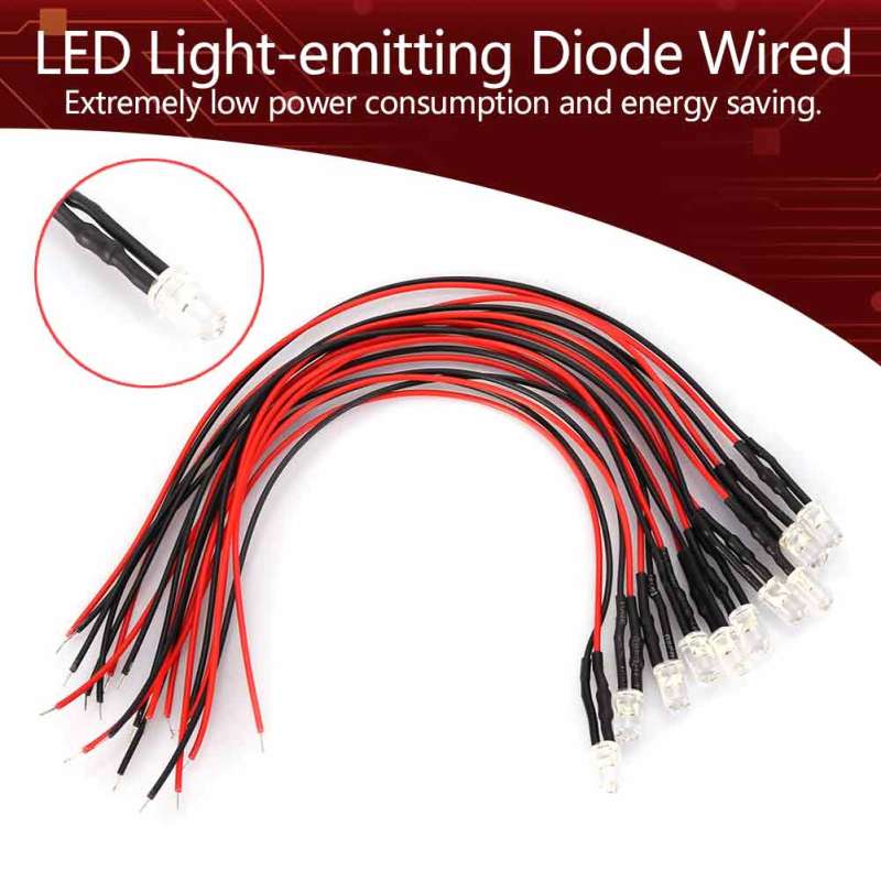 12V Prewired LED Indicator Light 20cm Durable Low Power Consumption - 5mm Energy Saving Panel Indicator Light for DIY Hobby Model Making - Image 5