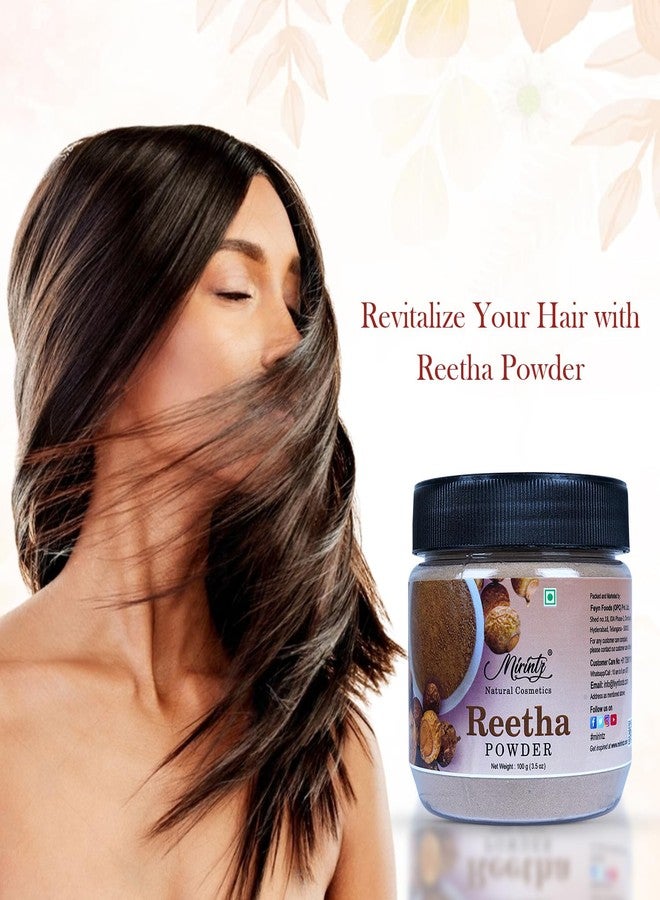 Mirintz 100% Natural Reetha Powder | (100 gms) Pure Aritha Powder for Hair care | Herbal (Sapindus Trifoliatus) Reetha for Hair | Ayurveda Hair Pack for Hair Growth | DIY Hair Mask - Image 3