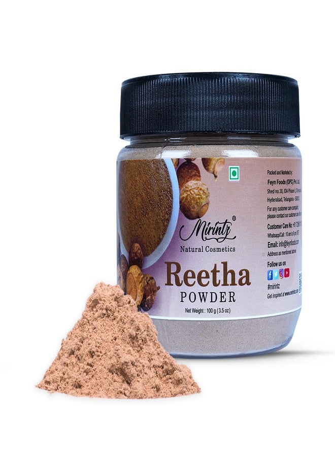 Mirintz 100% Natural Reetha Powder | (100 gms) Pure Aritha Powder for Hair care | Herbal (Sapindus Trifoliatus) Reetha for Hair | Ayurveda Hair Pack for Hair Growth | DIY Hair Mask - Image 1